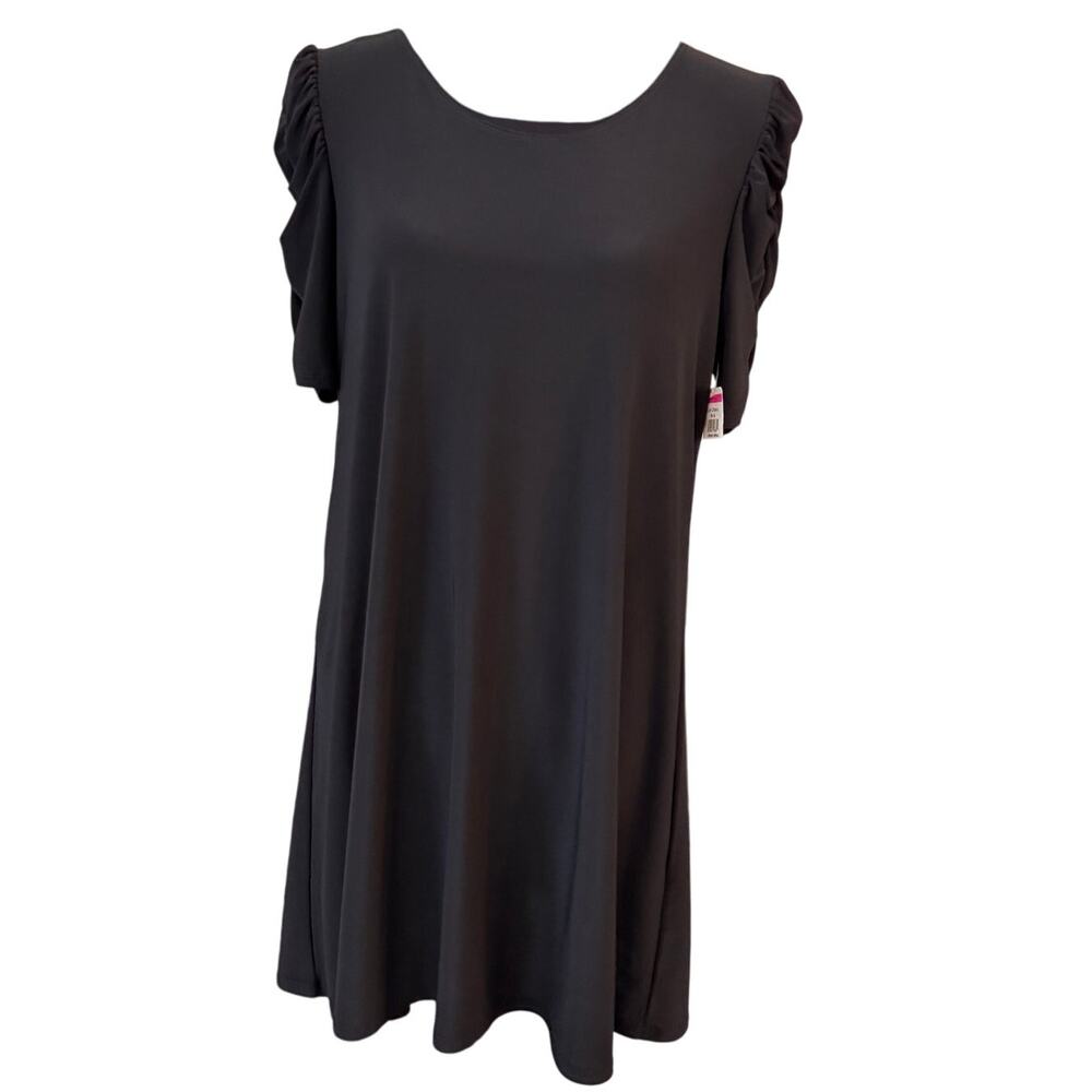 NEW ANNALEE + HOPE Black Round Neck Short Sleeve Mini Dress Size M